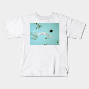 Microscopic free-living nematode worm from garden soil Kids T-Shirt